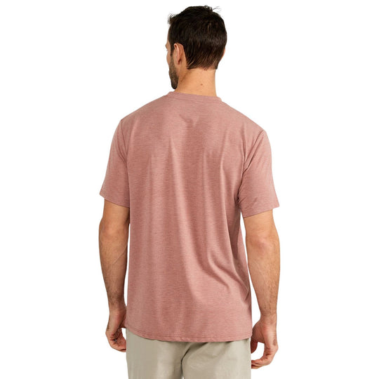 Free Fly Men's Bamboo Flex Pocket Tee Heather Brick Image 02