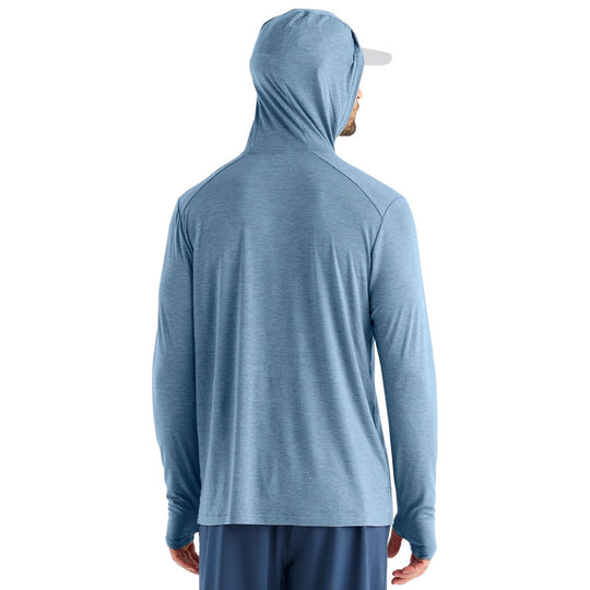 Free Fly Men's Bamboo Shade Hoodie Heather Slate Blue Image 02