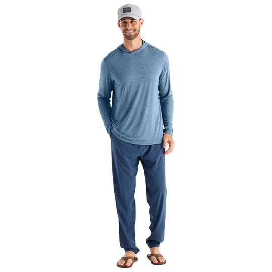 Free Fly Men's Bamboo Shade Hoodie Heather Slate Blue Image 03