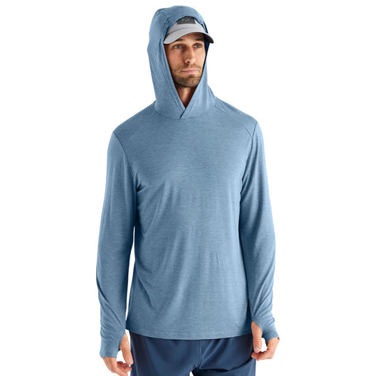 Free Fly Men's Bamboo Shade Hoodie Heather Slate Blue Image 04