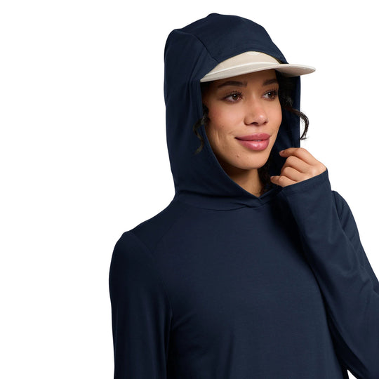 Free Fly Women's Bamboo Shade Hoodie II Deep Navy Image 04
