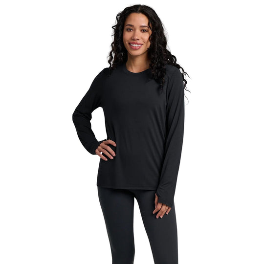 Free Fly Women's Bamboo Shade Long Sleeve II Black Image 01