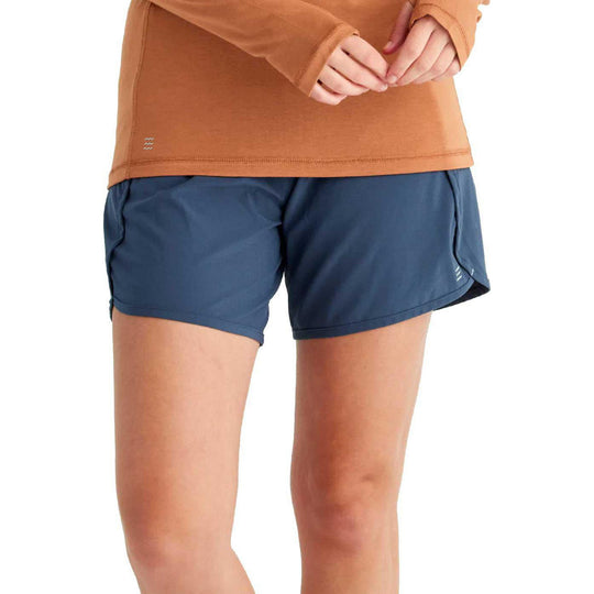 Free Fly Women's Bamboo-Lined Active Breeze Short - 3" Blue Dusk Image 01
