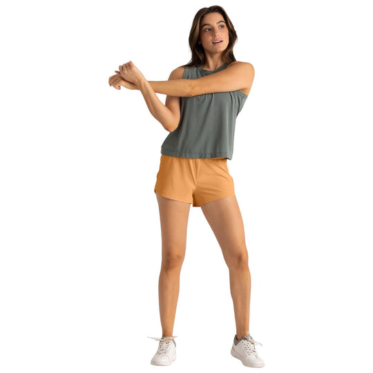 Free Fly Women's Bamboo-Lined Active Breeze Short - 3" Sand Dune Image 03