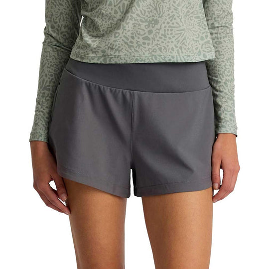 Free Fly Women's Bamboo-Lined Active Breeze Short - 3" Smoke Image 01