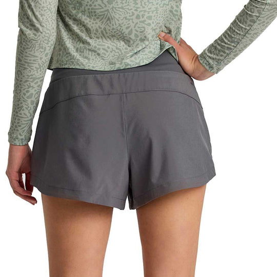 Free Fly Women's Bamboo-Lined Active Breeze Short - 3" Smoke Image 02