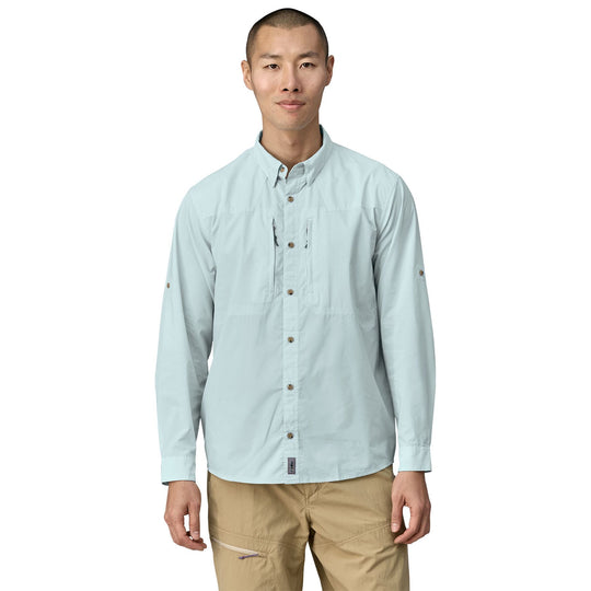 Patagonia Men's Long-Sleeved Sun Stretch Shirt Chilled Blue Image 02