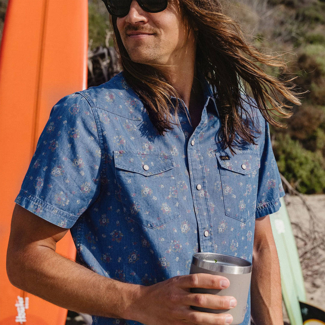 Howler Brothers H Bar B Snapshirt Bouquets : Washed Indigo Image 08