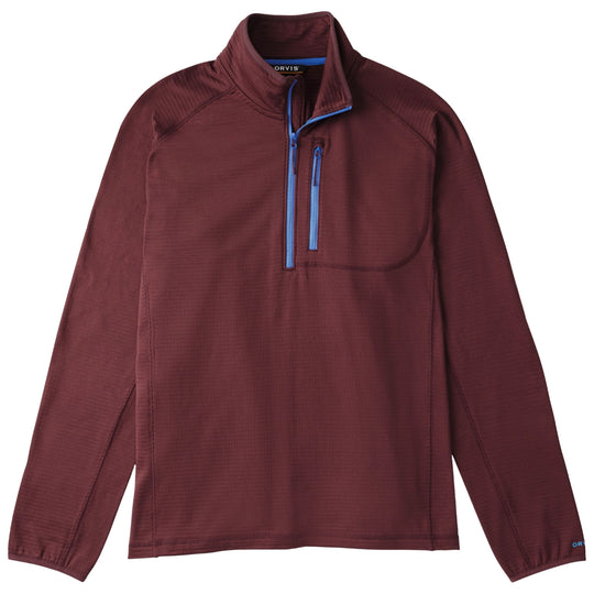 Orvis Men's Horseshoe Hills 1/4 Zip Raisin Image 01