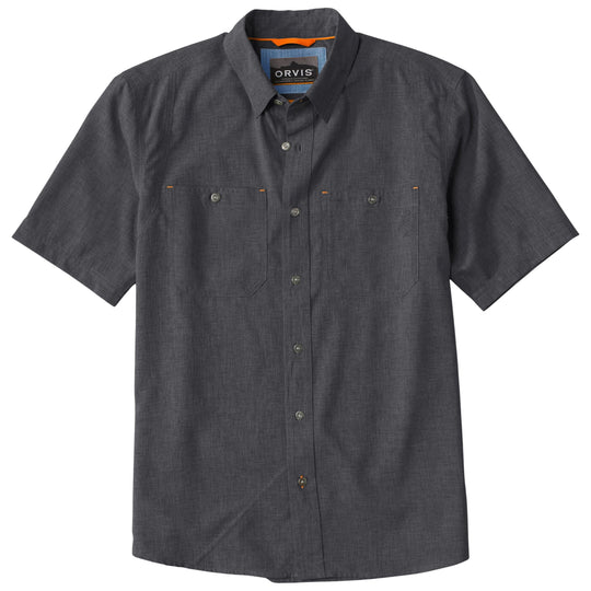 Orvis Men's Tech Chambray Short-Sleeve Work Shirt Black Image 01