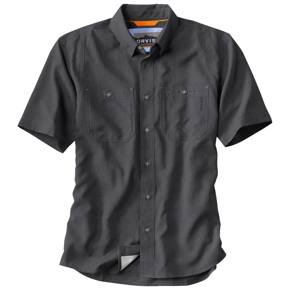 Orvis Men's Tech Chambray Short-Sleeve Work Shirt Black Image 02