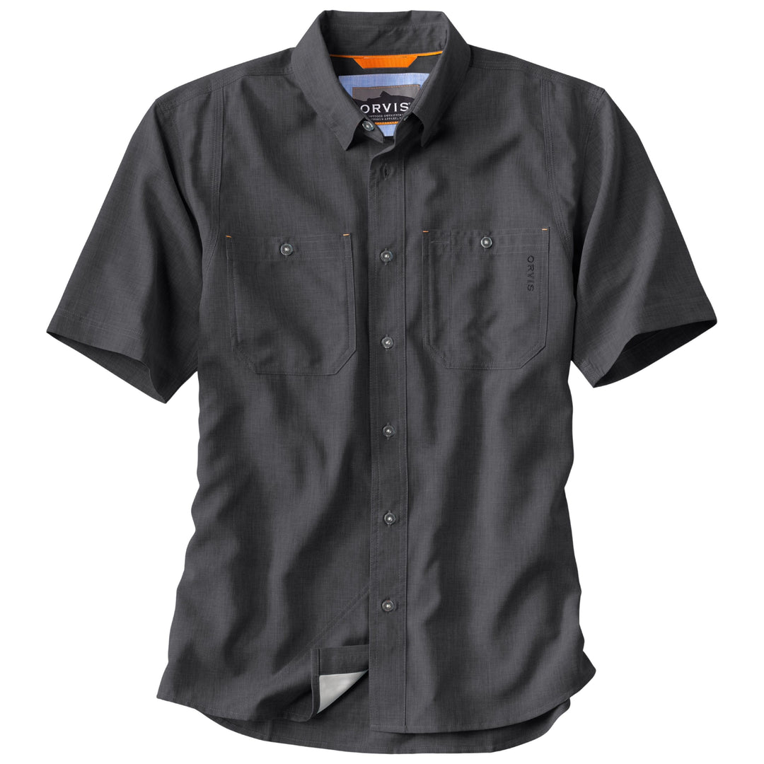 Orvis Men's Tech Chambray Short-Sleeve Work Shirt Black Image 02