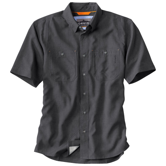 Orvis Men's Tech Chambray Short-Sleeve Work Shirt Black Image 02