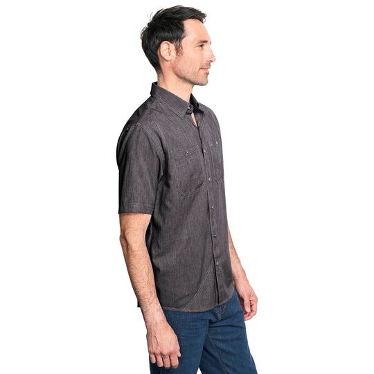 Orvis Men's Tech Chambray Short-Sleeve Work Shirt Black Image 04