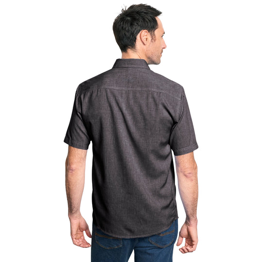Orvis Men's Tech Chambray Short-Sleeve Work Shirt Black Image 05