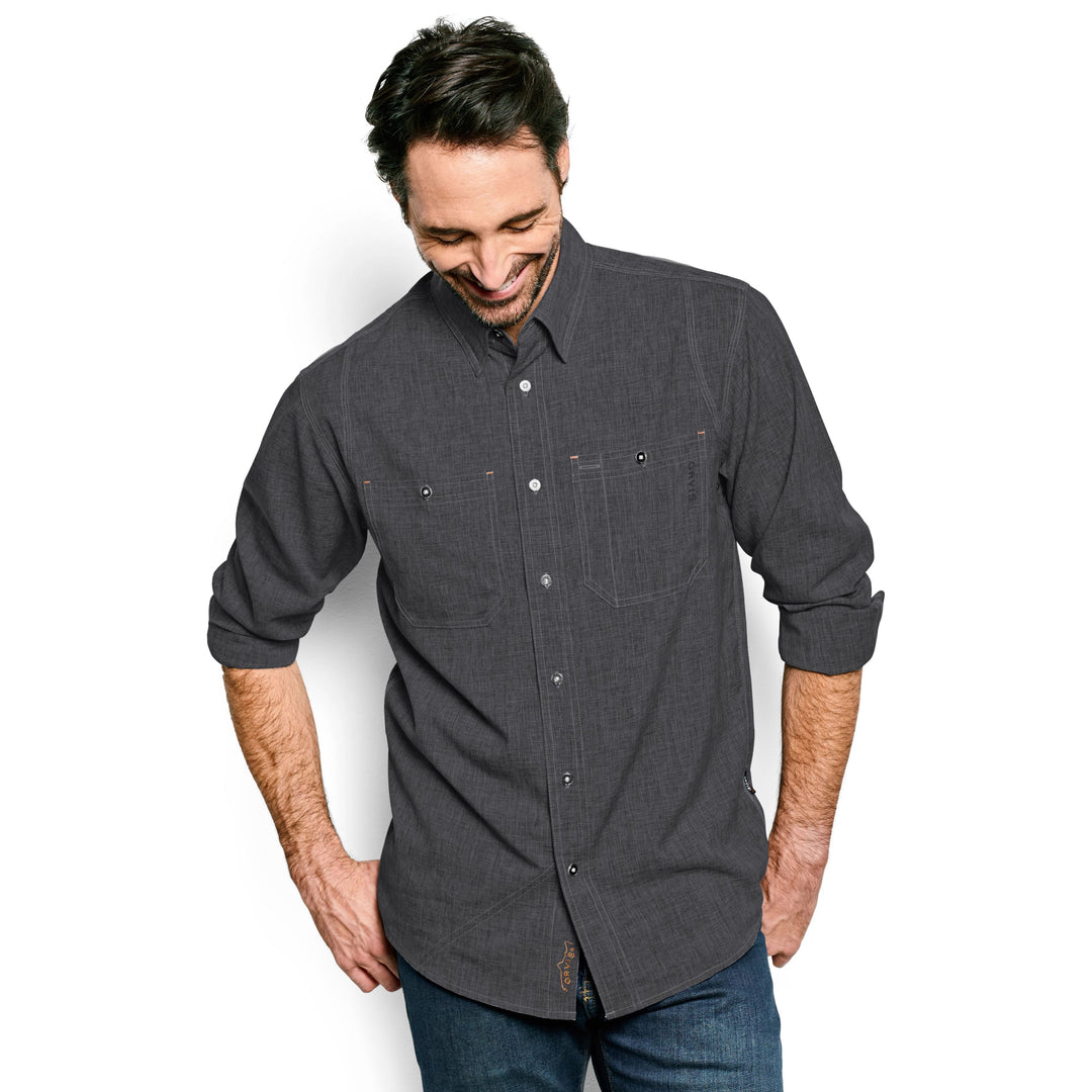 orvis dress shirts Orvis Men's Tech Chambray Long-Sleeve Work Shirt Moss / Small