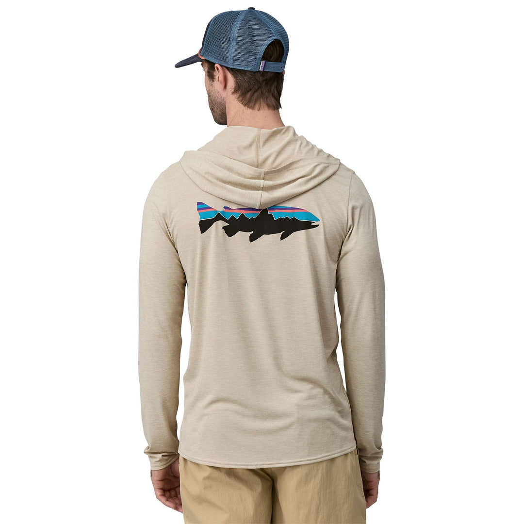 Patagonia Men's Capilene Cool Daily Graphic Hoody Fitz Roy Trout: Pumice X-Dye Image 04