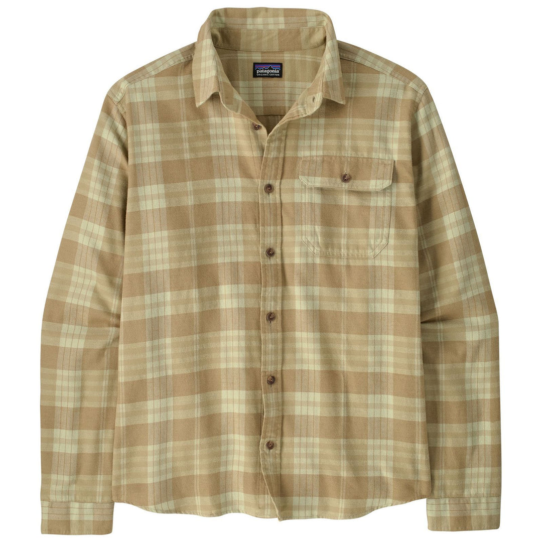 Patagonia Men's Long-Sleeved Lightweight Fjord Flannel Shirt Builder: Weathered Stone
