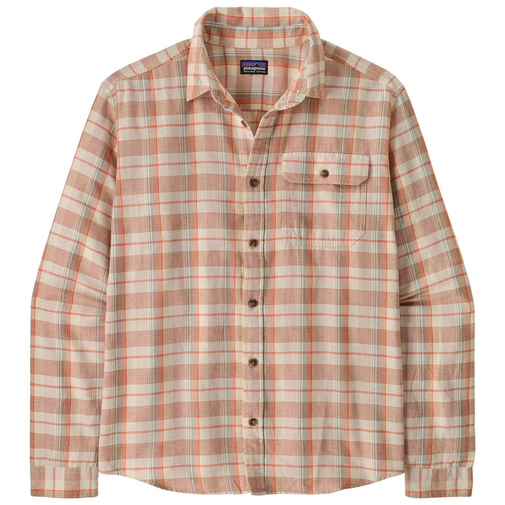 Patagonia Men's Long-Sleeved Lightweight Fjord Flannel Shirt Handmade: Natural