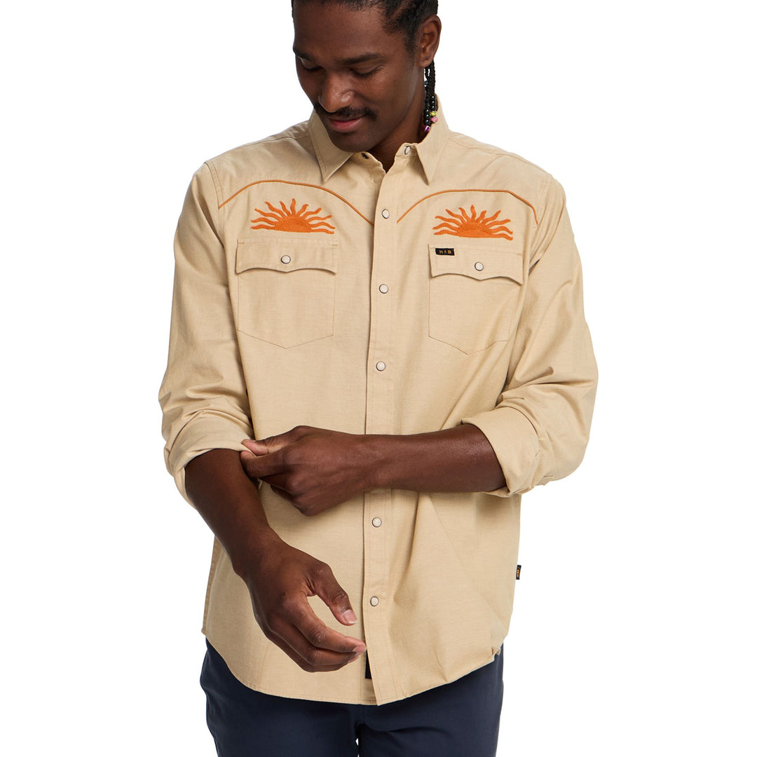 Howler Brothers Crosscut Deluxe Longsleeve El Sol : Gold Image 03