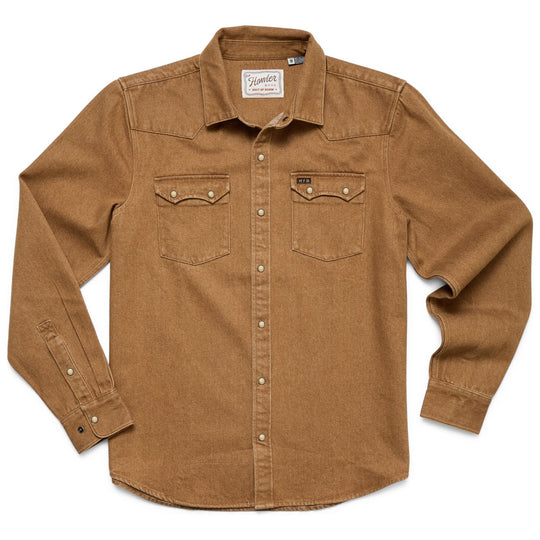 Howler Brothers Dust Up Denim Snapshirt Owens Oaker Wash Image 01