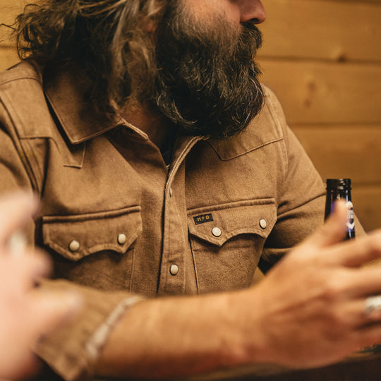 Howler Brothers Dust Up Denim Snapshirt Owens Oaker Wash Image 07