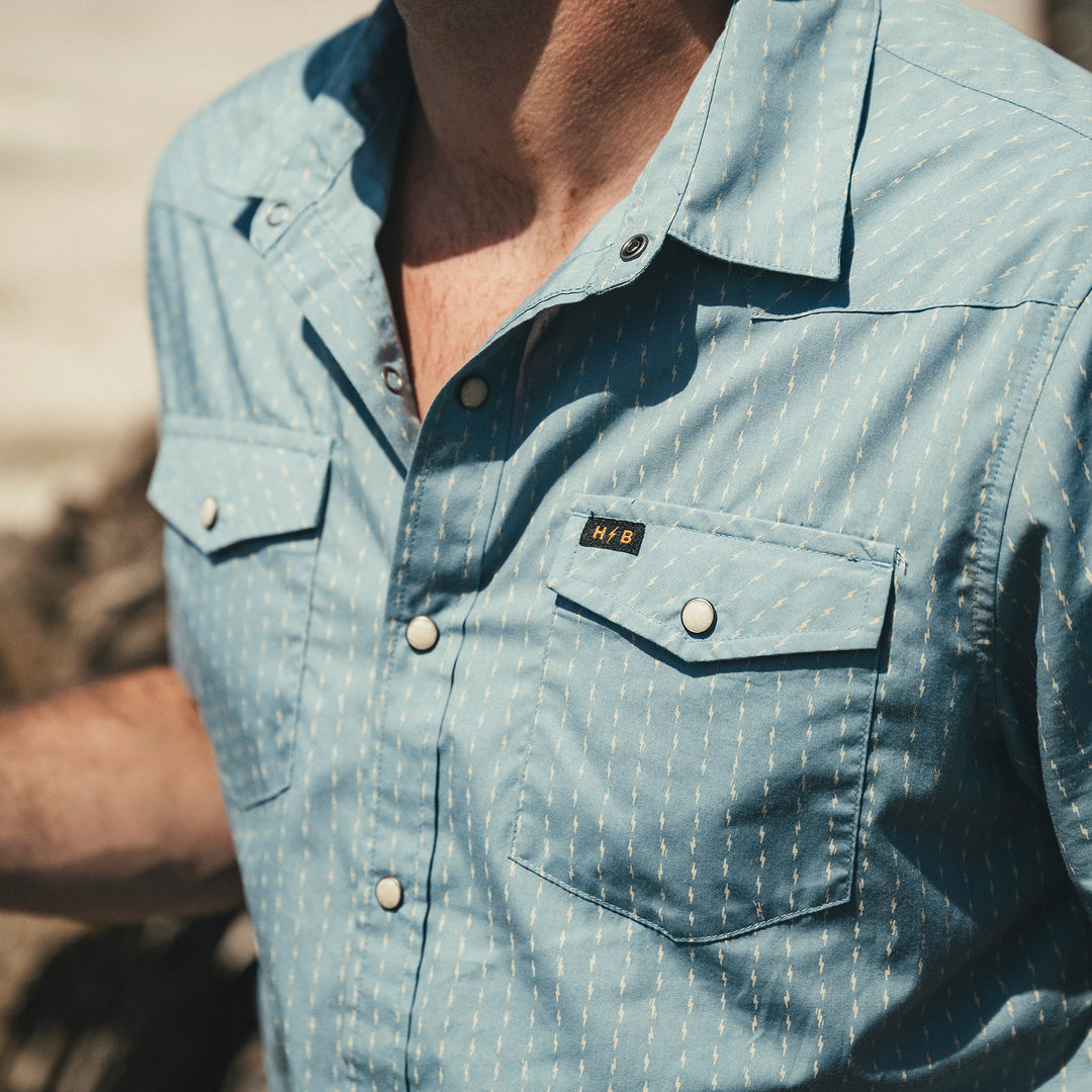 Howler Brothers H Bar B Snapshirt Power Lines : Smoke Blue Image 08