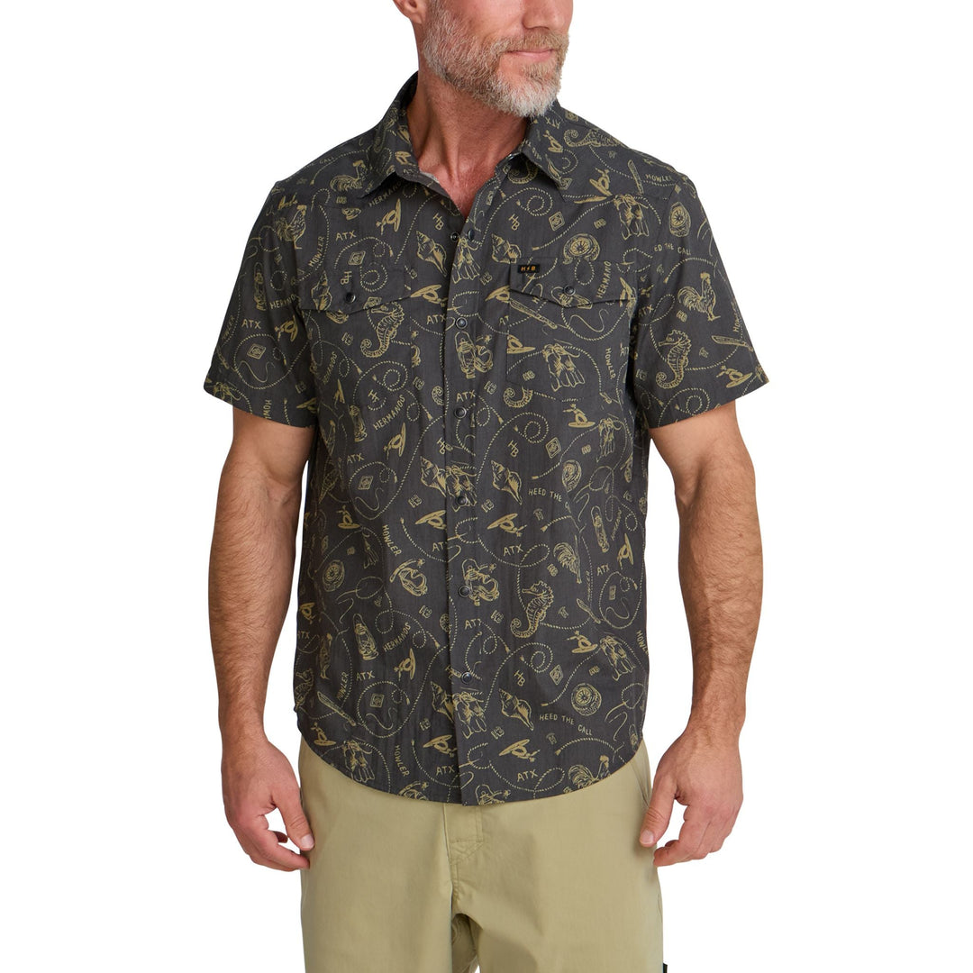 Howler Brothers H Bar B Snapshirt Sea Rodeo : Antique Black Image 02