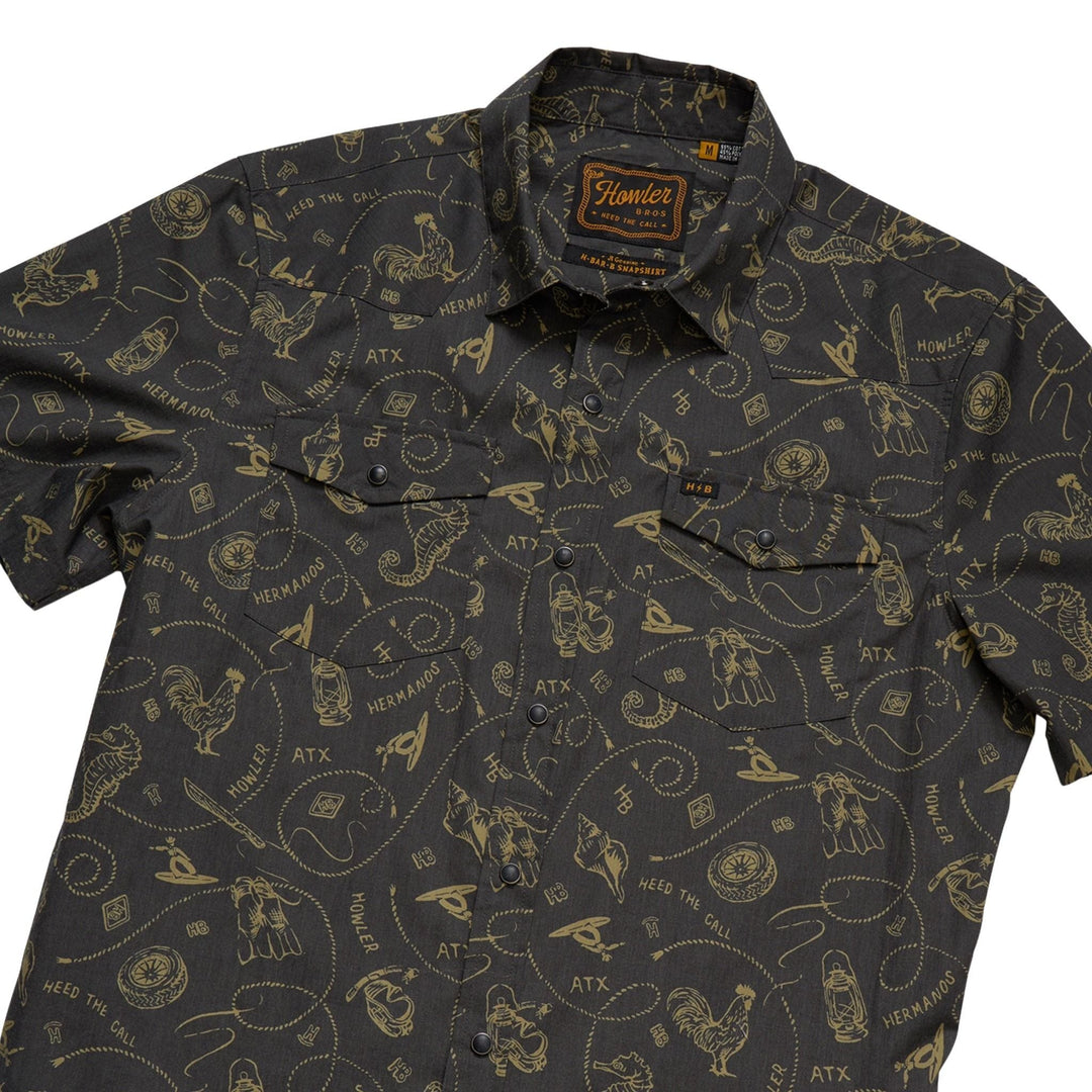 Howler Brothers H Bar B Snapshirt Sea Rodeo : Antique Black Image 04