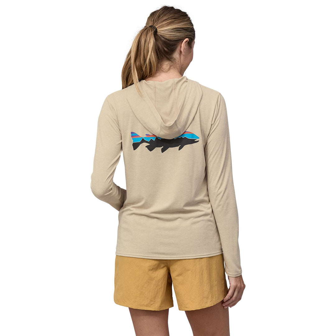 Patagonia Women's Capilene Cool Daily Graphic Hoody Fitz Roy Trout: Pumice X-Dye Image 03