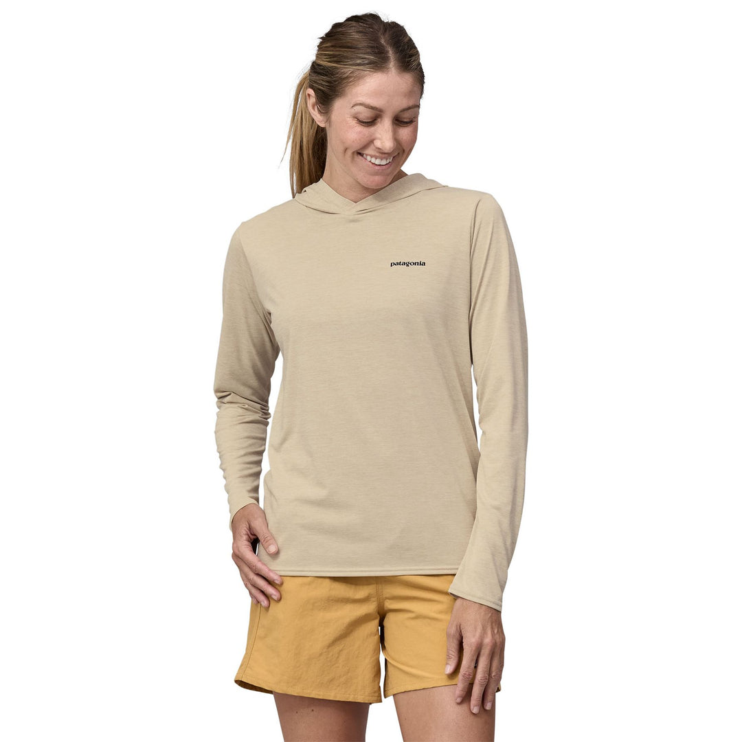 Patagonia Women's Capilene Cool Daily Graphic Hoody Fitz Roy Trout: Pumice X-Dye Image 04