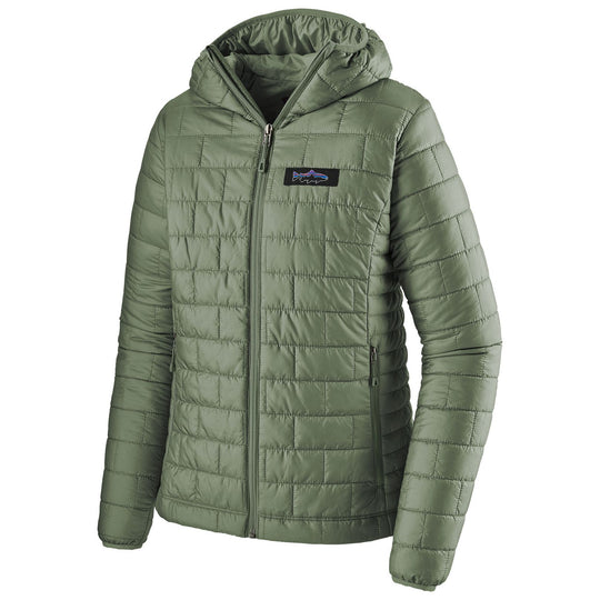 Patagonia Women's Nano Puff Fitz Roy Trout Hoody Hemlock Green Image 01