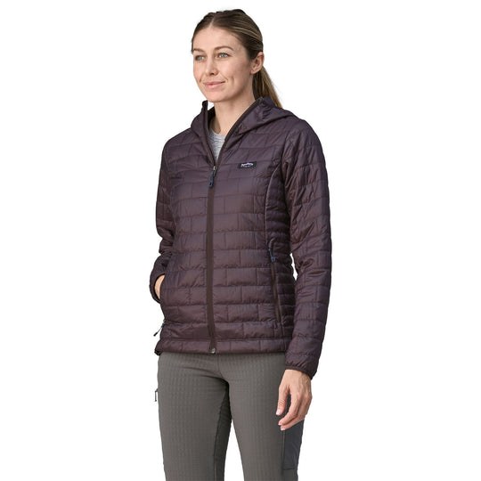 Patagonia Women's Nano Puff Fitz Roy Trout Hoody Obsidian Plum Image 02