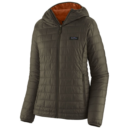 Patagonia Women's Nano Puff Fitz Roy Trout Hoody Pine Needle Green Image 01