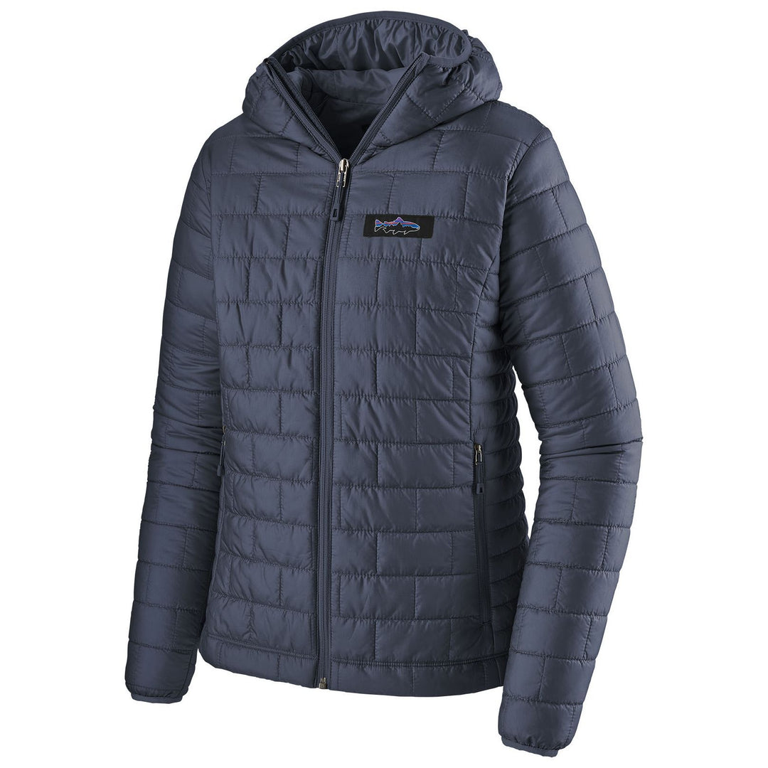 Patagonia Women's Nano Puff Fitz Roy Trout Hoody Smolder Blue Image 01