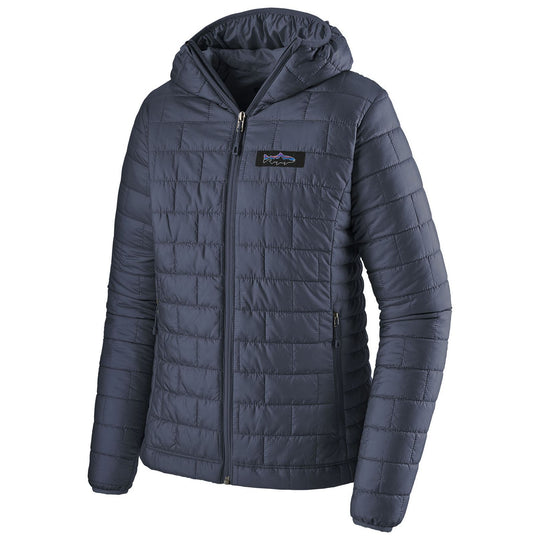 Patagonia Women's Nano Puff Fitz Roy Trout Hoody Smolder Blue Image 01