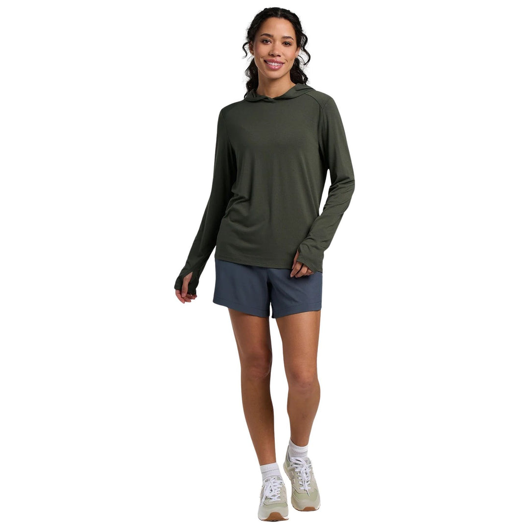 Free Fly Women's Bamboo Shade Hoodie II Dark Forest Image 03