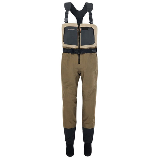 Grundens Men's Boundary Zip Stockingfoot Wader Stone / Otter Image 01