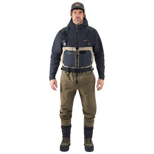 Grundens Men's Boundary Zip Stockingfoot Wader Stone / Otter Image 02