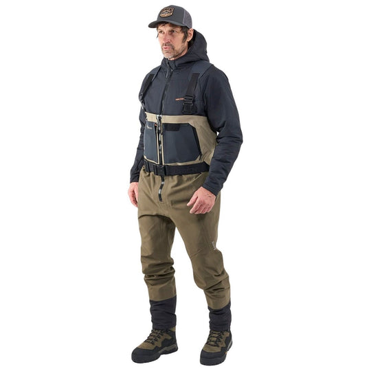 Grundens Men's Boundary Zip Stockingfoot Wader Stone / Otter Image 03