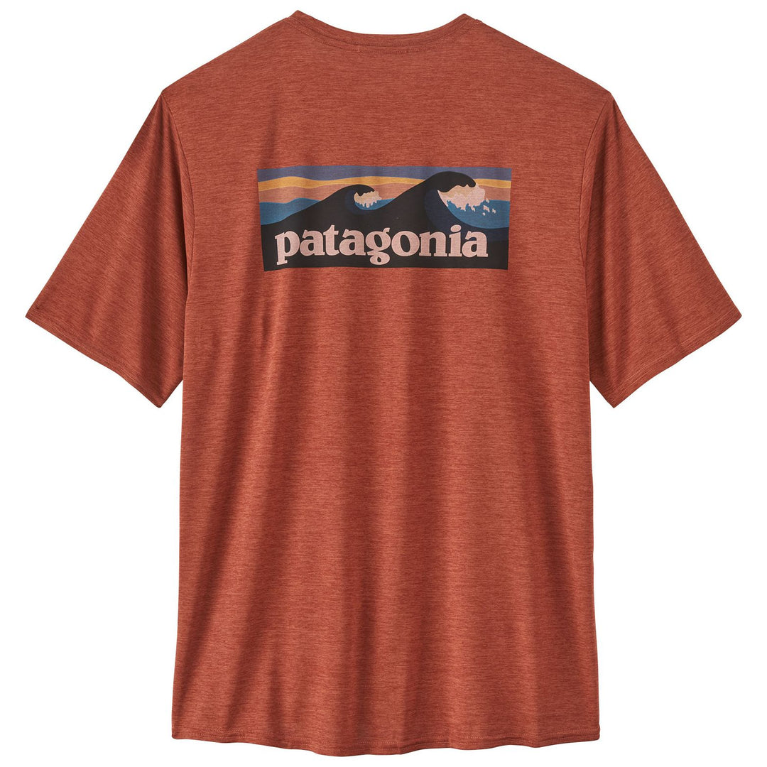 Patagonia Men's Capilene Cool Daily Graphic Shirt - Waters Boardshort Logo: Burl Red X-Dye Image 01