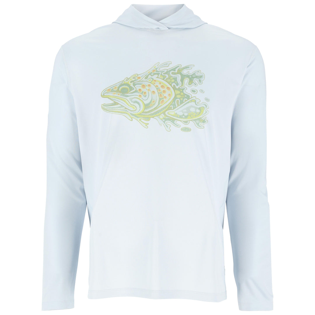 Simms Men's Tech Hoody Artist Series Bimini Trout Head Image 01