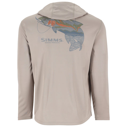 Simms Men's Tech Hoody Artist Series Dolomite Trout Image 02