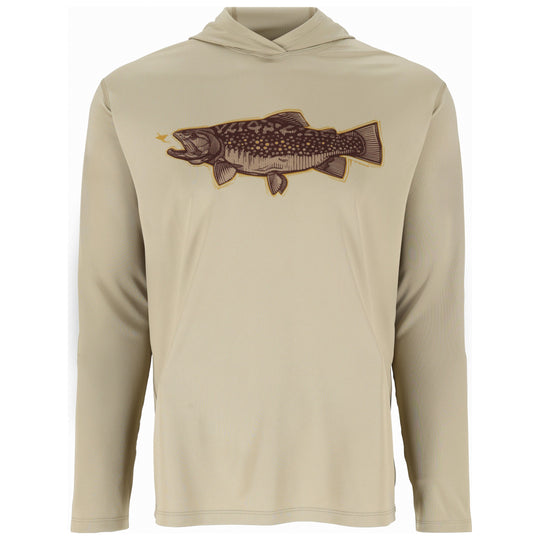 Simms Men's Tech Hoody Artist Series Stone Trout Fly Image 01