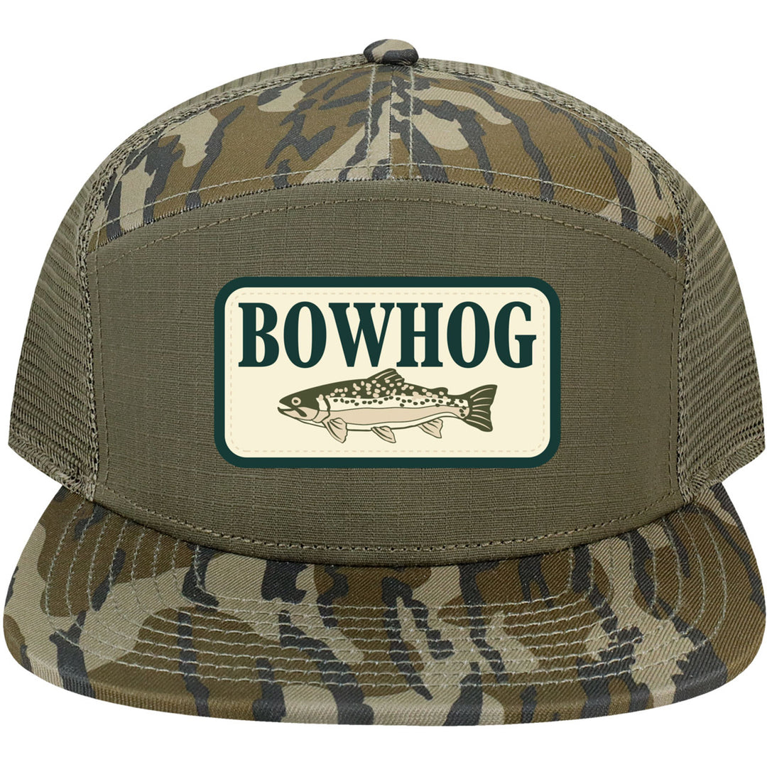 TSTO Bow Hog Trout 7 Panel Flat Brim Adjustable Trucker