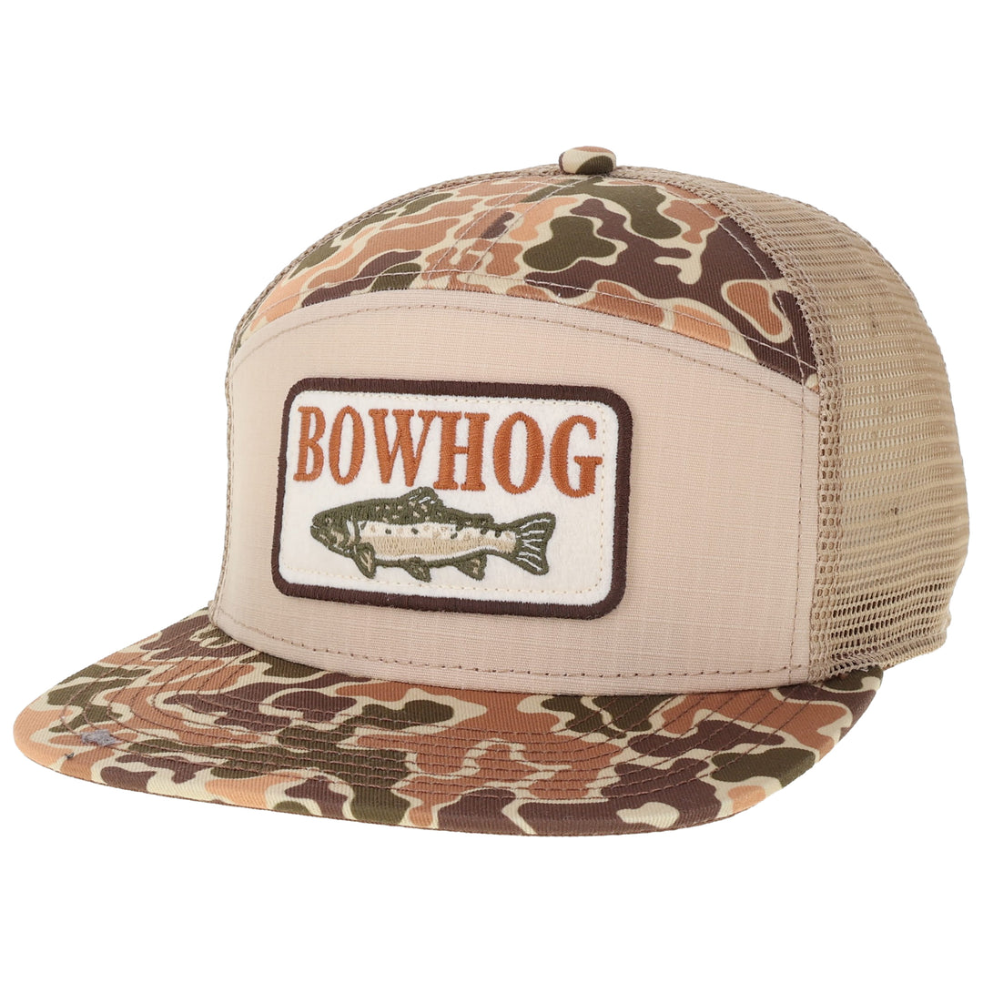TSTO Bow Hog Trout 7 Panel Flat Brim Adjustable Trucker