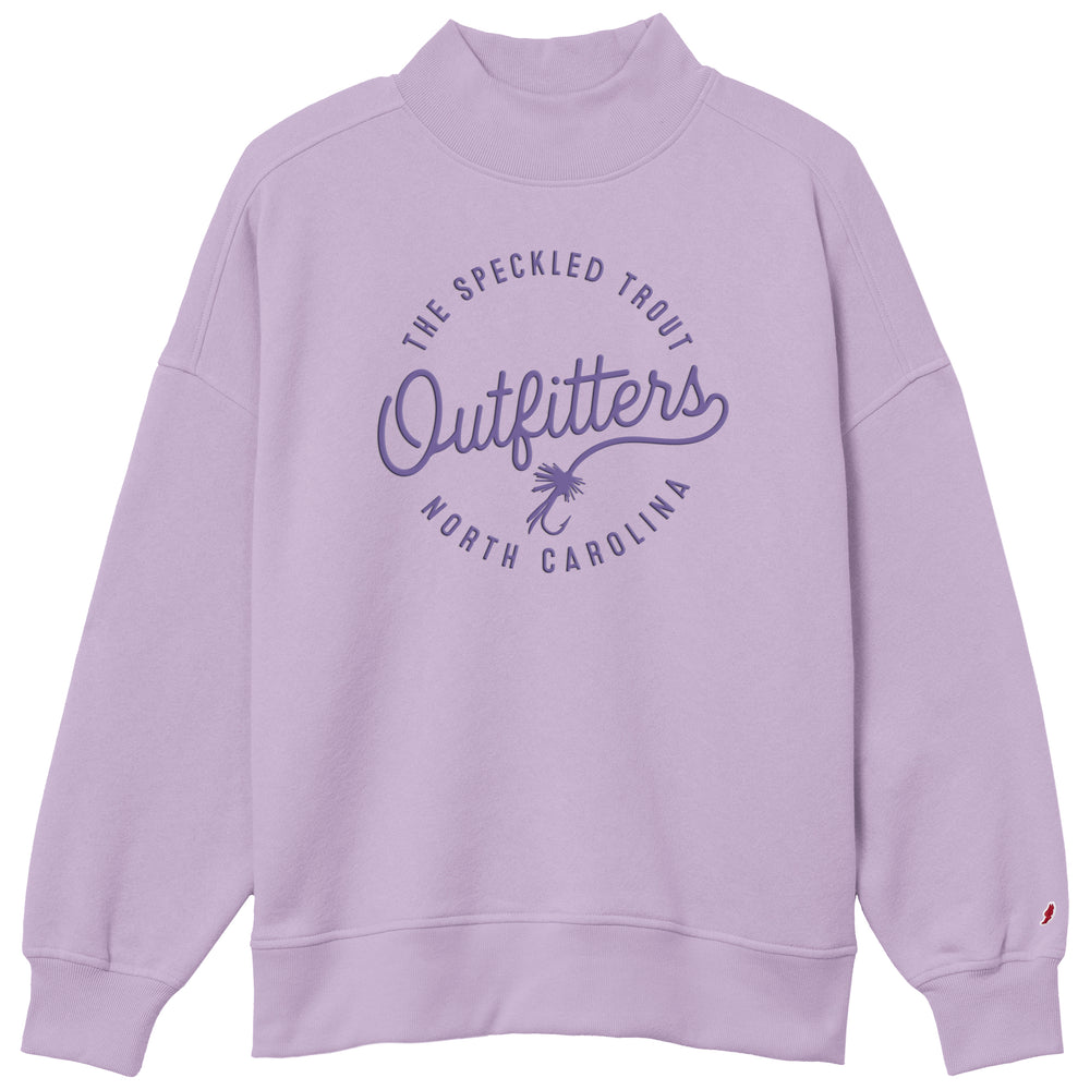 TSTO Women's Simple Script Diana Mock Neck Sweatshirt
