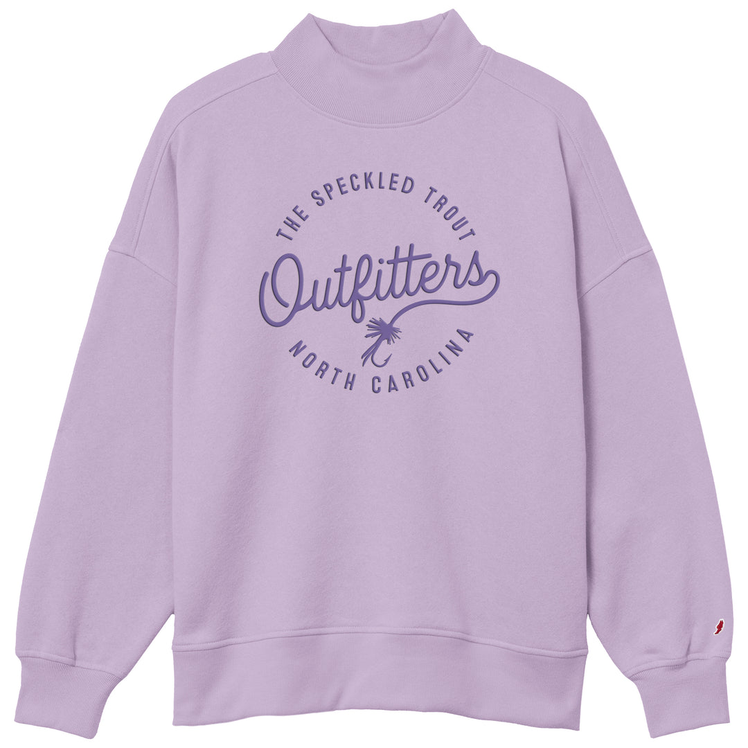 TSTO Women's Simple Script Diana Mock Neck Sweatshirt