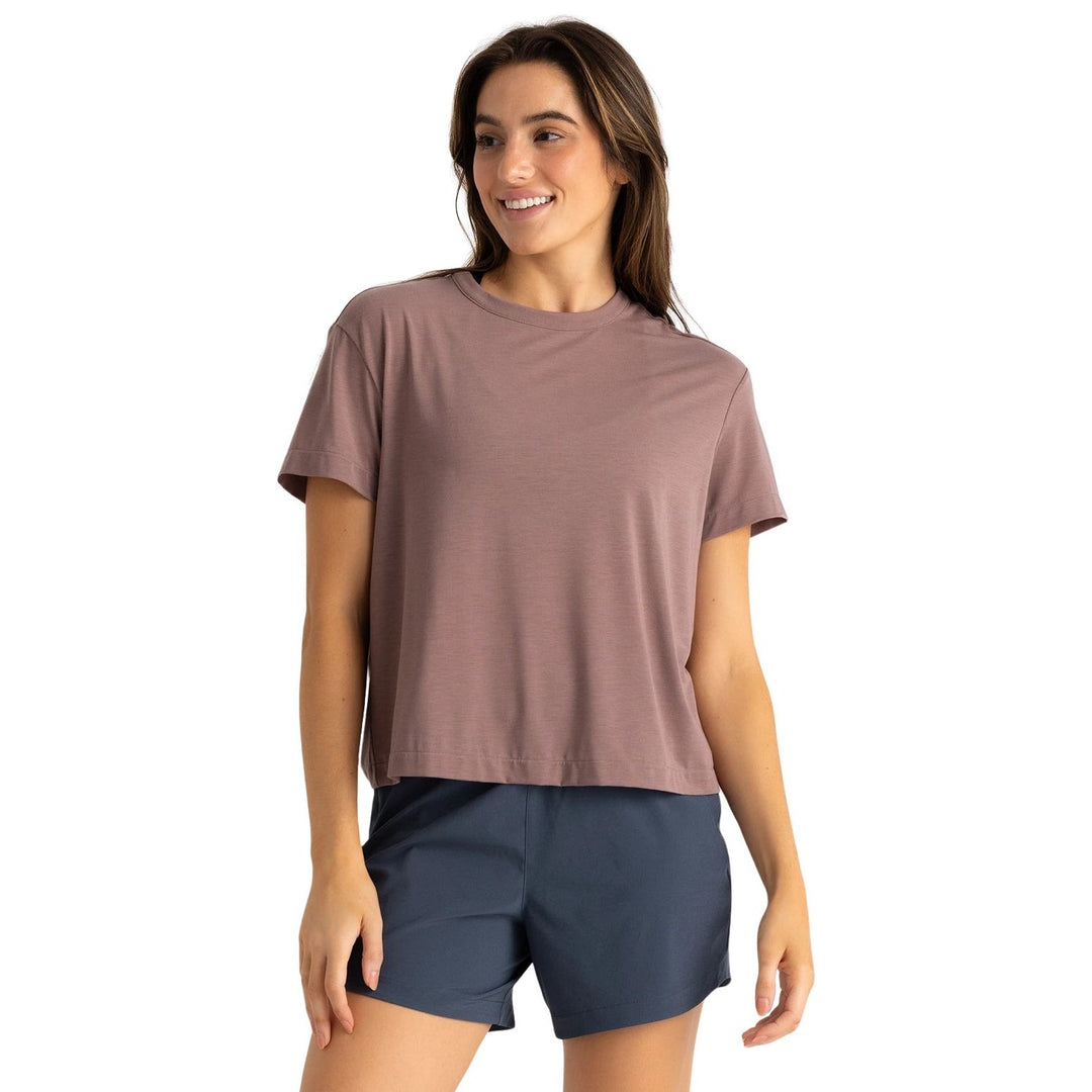 Free Fly Women's Elevate Lightweight Tee Fig Image 01