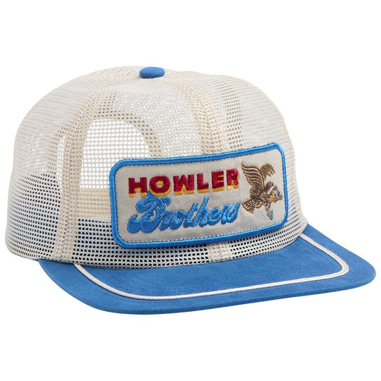 Howler Brothers Feedstore Unstructured Snapback Hat Osprey Prey : Stone / Blue Image 01